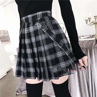 for way four girls stretch print Plaid skirt look