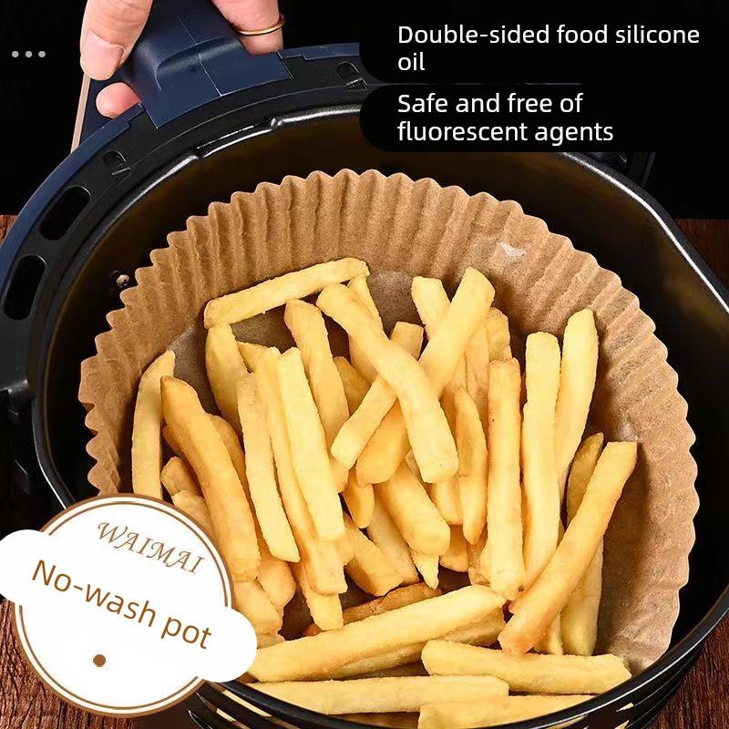 空气炸锅专用纸烤箱吸油垫纸家用食物锡纸碗电炸锅圆形烘焙硅油纸