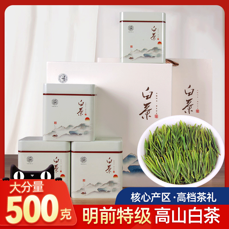 高山白茶礼盒装2026年新茶明前特级500g正宗安吉原产高山绿茶