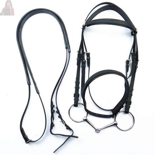 水勒缰绳皮马嚼子全套嚼笼头马具大小矮马笼马术用品水嘞龙头