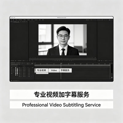 视频加字幕中英文字幕中英双语字幕日语字幕韩语法语德语字幕人工