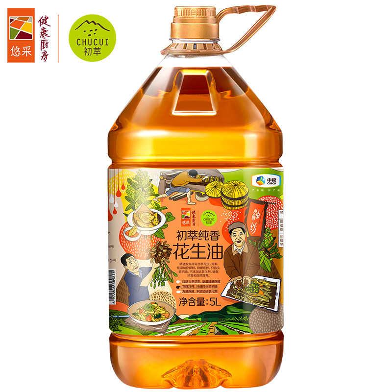 中粮初萃纯香花生油5L图片