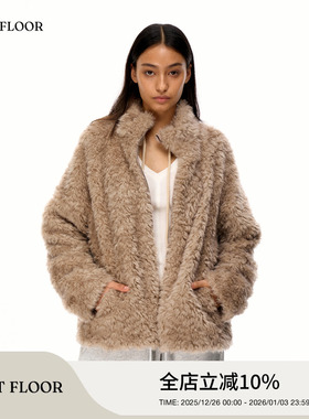 FIRSTFLOOR 「一件过冬」冬季抽绳休闲松弛感环保皮草外套上衣女