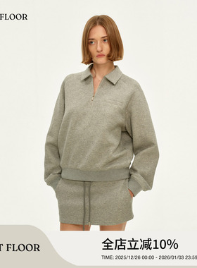 FIRSTFLOOR 秋季新款舒适休闲翻领polo空气层卫衣宽松廓形套装