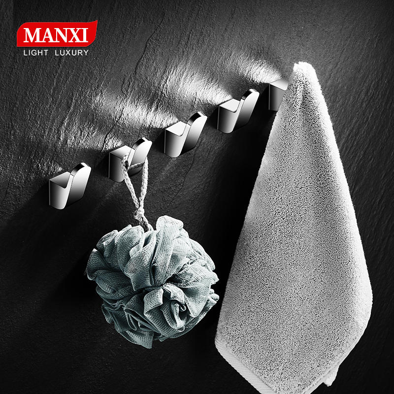 全铜挂钩进门入户鞋柜衣帽钩单个浴室衣服挂钩免打孔固定墙壁挂勾