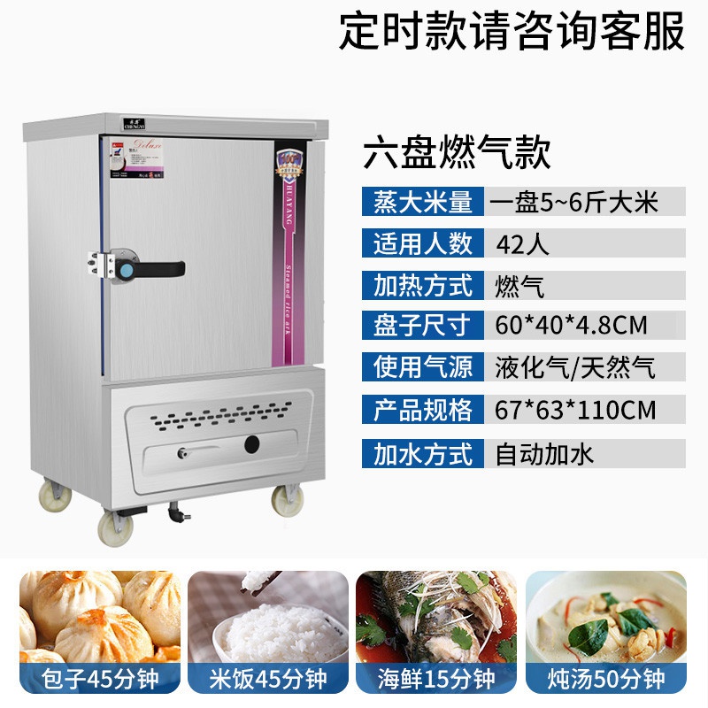 商家用天燃煤气煮饭机食堂蒸汽蒸饭柜小型220v全自动x电蒸箱凉皮