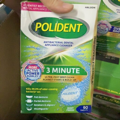 清仓美版进口Polident保丽净深层抑菌除垢去黄假牙清洁片120片
