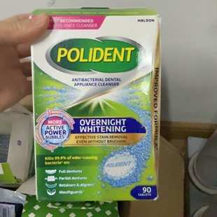 Polident美版进口深层抑菌除垢去黄吸烟者假牙护理清洁片120片