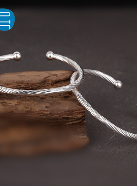 儿童小孩开口银手镯