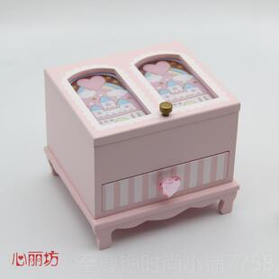 正品童发饰收纳盒少女心儿嫩主欧式宝宝梳妆盒公小精致女童粉首饰