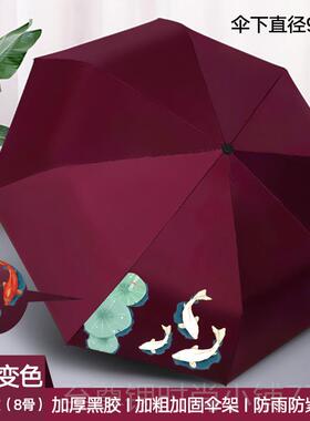 正品O国潮遮阳太阳晴雨伞女insL全自动用男折叠定两制OG防晒防紫