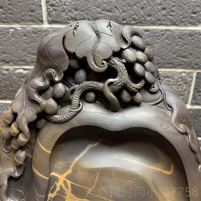 正品广肇端庆砚砚台文房东四宝书法实用收藏礼端溪岩《多子多福砚