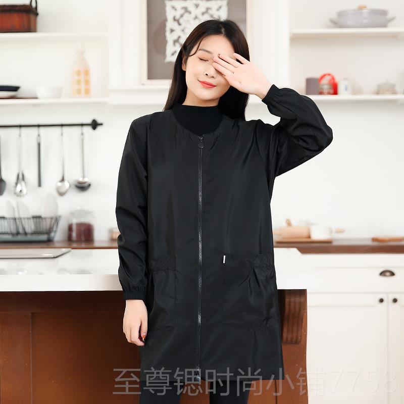 正品尚防水护制衣罩衣工大人家用作服围腰围裙女厨房防时水定logo