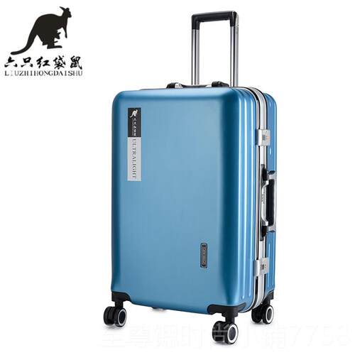 正品新网拉杆箱女学生商务行李箱24寸旅行箱铝红框款密箱码箱20登