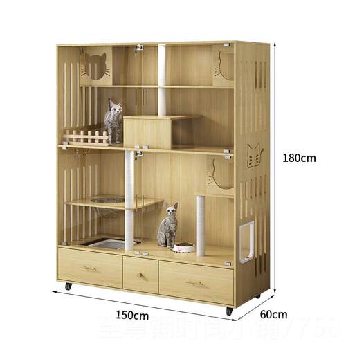 正品猫木别墅室内家用猫屋带厕一体实猫笼猫豪华所太柜空舱猫房子