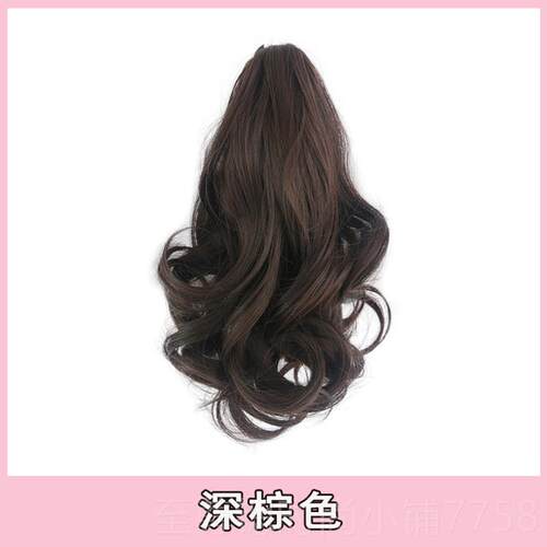 正品超微短马发尾假女 抓夹式真短款直发假马尾 网红卷自然辫子仿