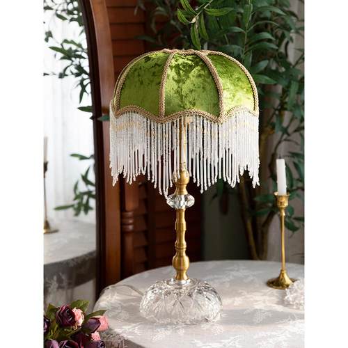 正品风绿色法式复台古式灯卧室ins少女心欧式美公主流苏vintage床