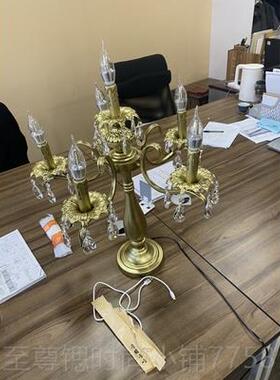 正品式黑色水台灯卧室床头复古晶蜡烛台灯家居婚公庆司台灯仿蜡烛
