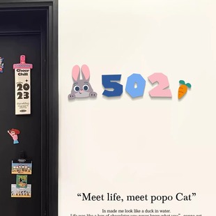 疯狂动物城朱迪入户装饰门牌2026新款房间数字号码牌标识牌高级感