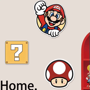 马里奥补洞墙面贴遮丑装 饰贴画客厅插座瓷砖窟窿孔盖遮挡美化神器