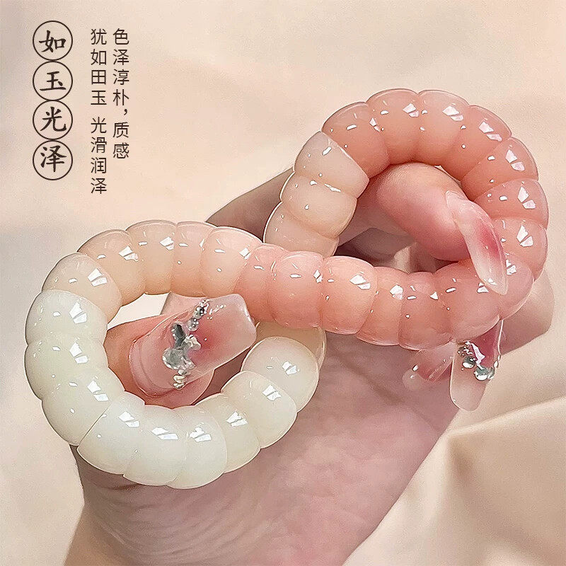 奶油系猪大肠菩提根手串渐层绕指柔手持文玩手链女学生盘玩男佛珠