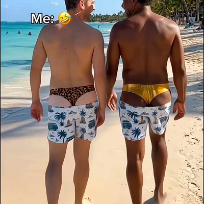恶搞男士沙滩裤外穿夏日趣味欧美风3D印花休闲裤宽松透气整蛊短裤
