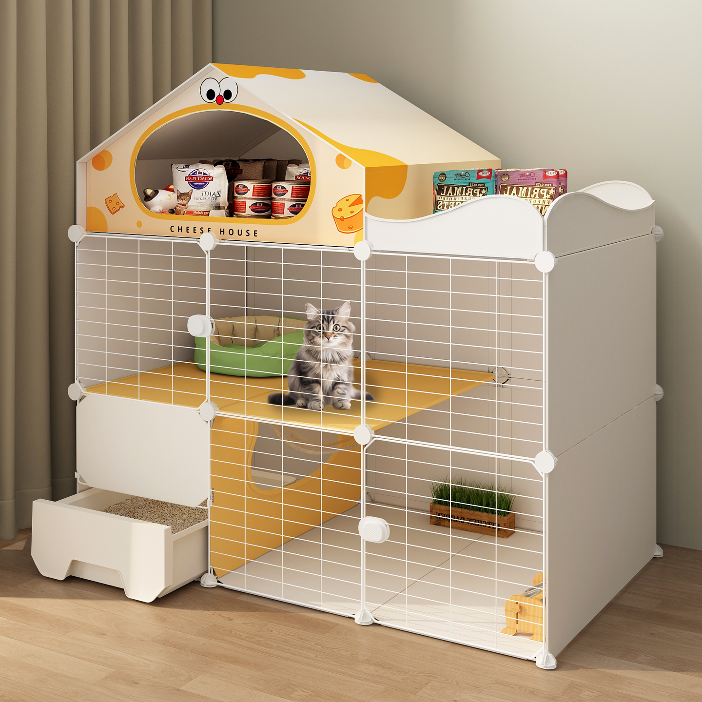 猫笼子家用室内带厕所一体超大自由空间猫咪屋猫舍四季通用猫别墅