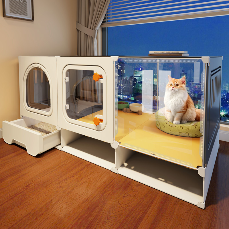 全景加高猫笼子超大自由空间猫窝猫厕所一体家用室内一室一厅一卫