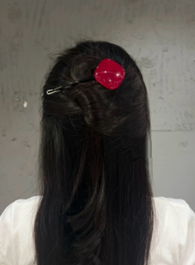 韩国高级感原创树脂发夹圆润轻盈大方糖一字卡扣夹10cm头饰发饰女