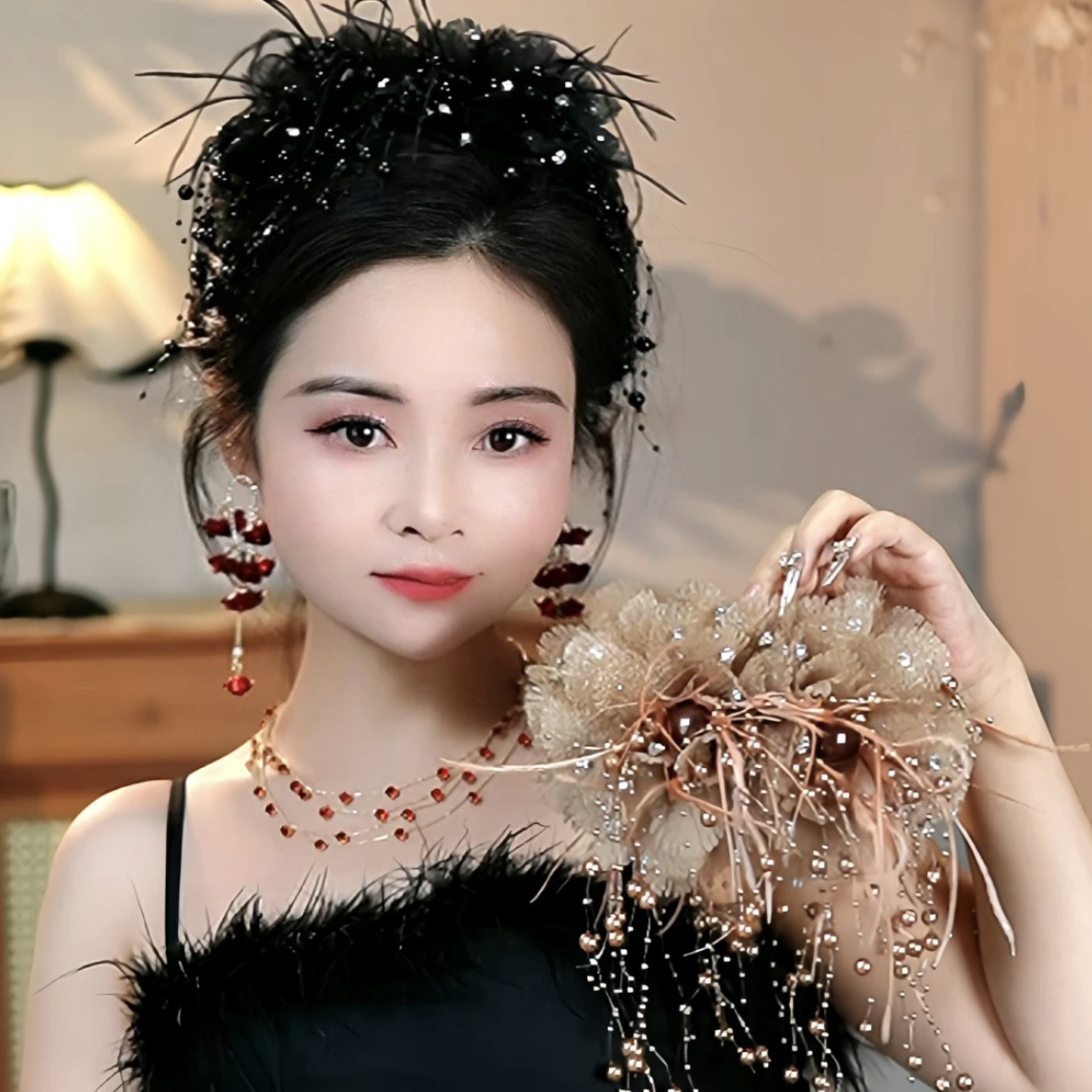 韩式抓夹绢纱网红时尚发夹高级感