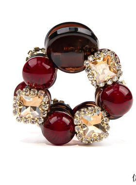 环心之恋高级感红色发夹半扎发小抓夹发量少短发神器夹子头饰发饰