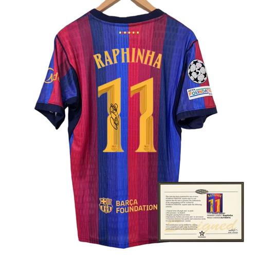 2627巴萨拉菲尼亚 印签 签名球衣 短袖足球服礼物football jersey