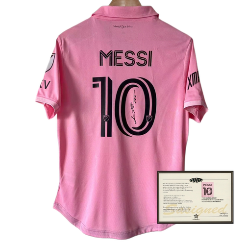 迈阿密队梅西印签球衣短袖球员版球迷版soccer jersey