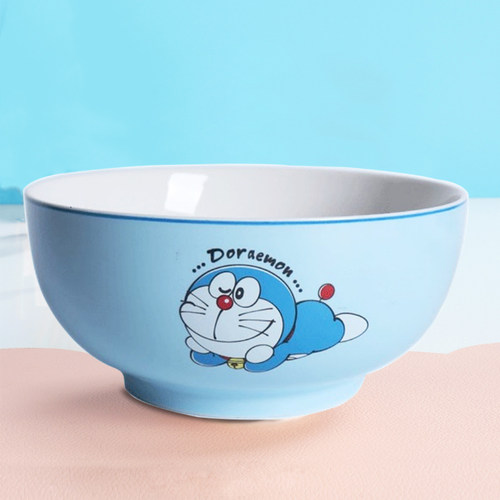 多啦啊a梦餐具蓝胖子陶瓷碗儿童多来a梦饭碗叮当猫碗哆唻a梦圆碗