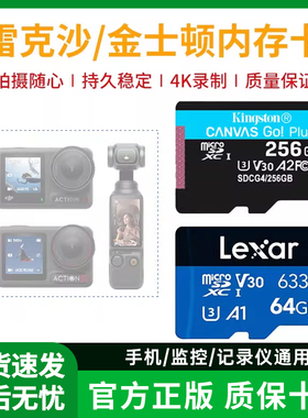 金士顿 雷克沙  沣标内存卡64G128G256G手机监控摄像头高速闪卡256g行车记录仪存储卡sd卡128g通用大疆内存卡