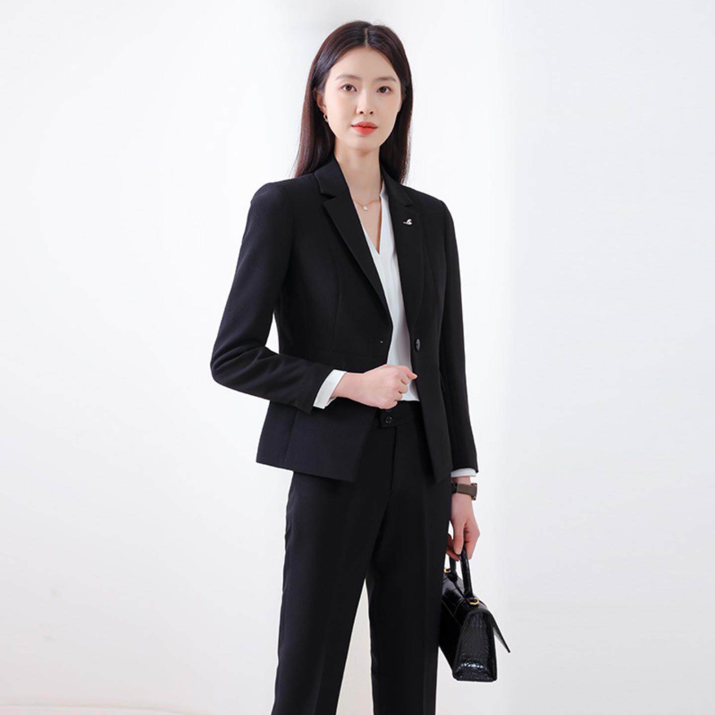 职业西装套装女式通勤修身两件套女士西服前台工服面试高档正装