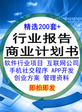 软件项目行业报告商业计划书互联网公司手机社交开发创业方案管理