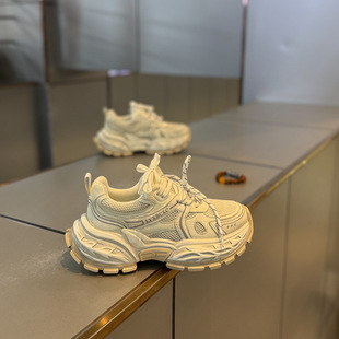 痞帅拼色流行男鞋低帮鞋系带厚底复古时尚休闲百搭高级感轻奢鞋子