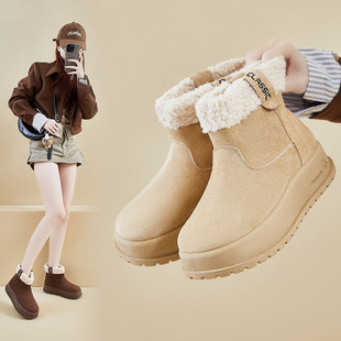 保暖休闲厚底增高KT329 学生ins韩版 加绒高帮雪地靴女2025冬季 新款