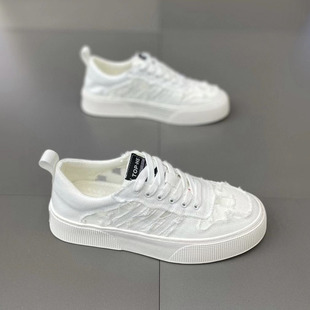 yj男鞋夏季2023新款网面破洞帆布鞋低帮透气休闲鞋软底三道杠板鞋