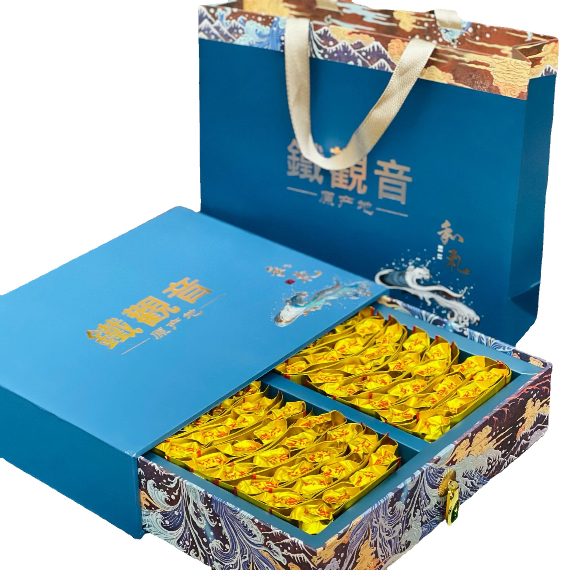 八马茶业新茶铁观音茶叶浓香型铁观音小包装抽屉礼盒装大量