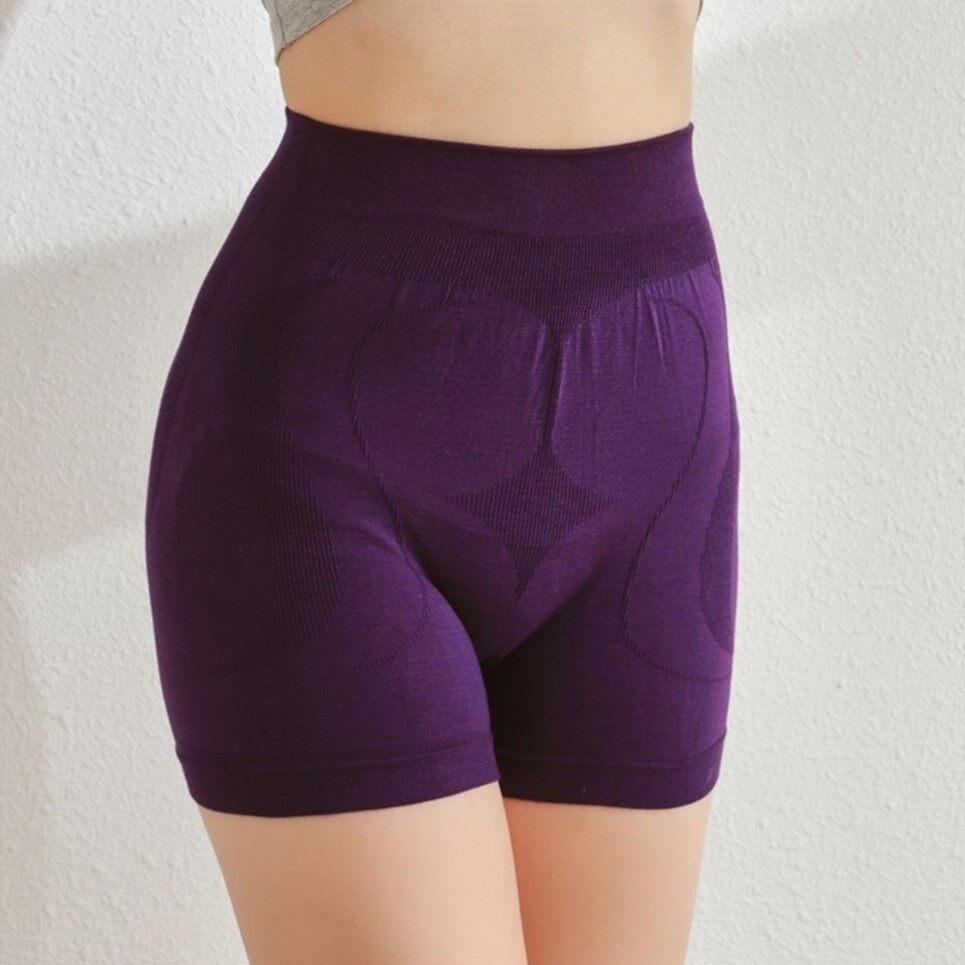 加肥加大码平角内裤女士纯棉高腰胖mm中老年妈妈四角短裤齐脚收腹