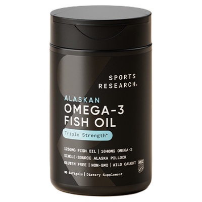 【150粒】SportsResearch黑金鱼油1250mg高纯浓度omega3DHA磷脂SR
