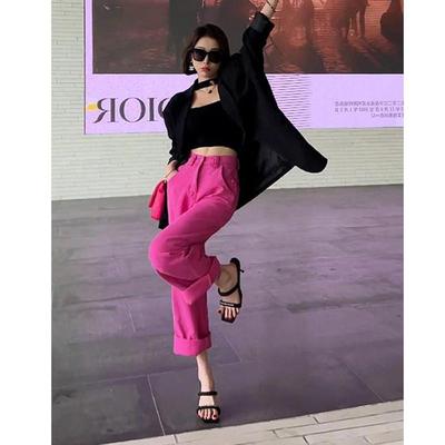 2024春季轻奢女装法式高级感赫本风休闲时尚职业西装阔腿裤套装女