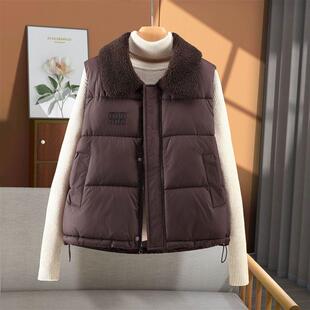 韩版冬新款时髦短款百搭学生棉服马甲女休闲坎肩外套棉袄马夹