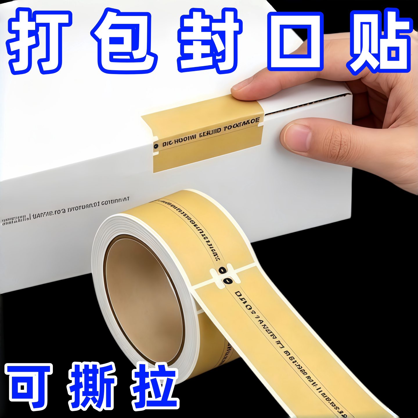 高颜值ins棕色牛皮纸封口贴出货打包封口防盗可撕拉封箱贴开箱