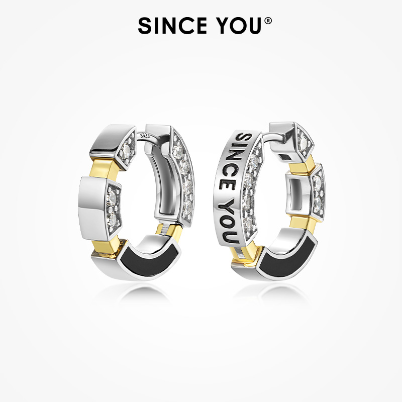 SinceYou罗马星宇耳环男士纯银