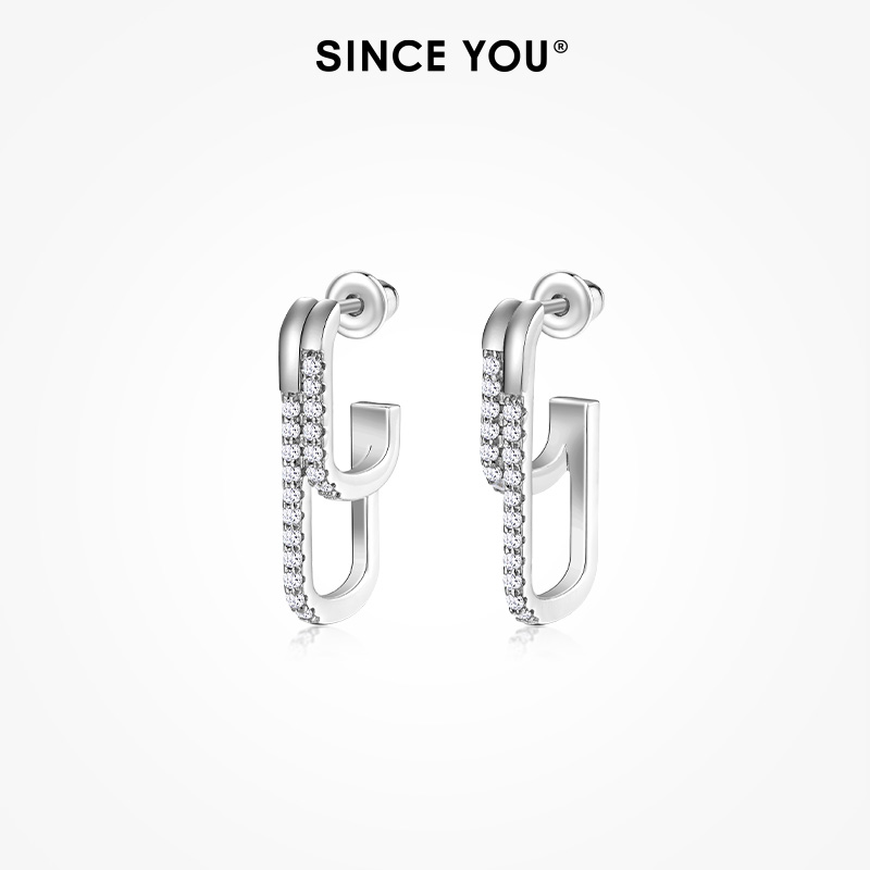 SinceYou几何半圆耳环女冷淡风