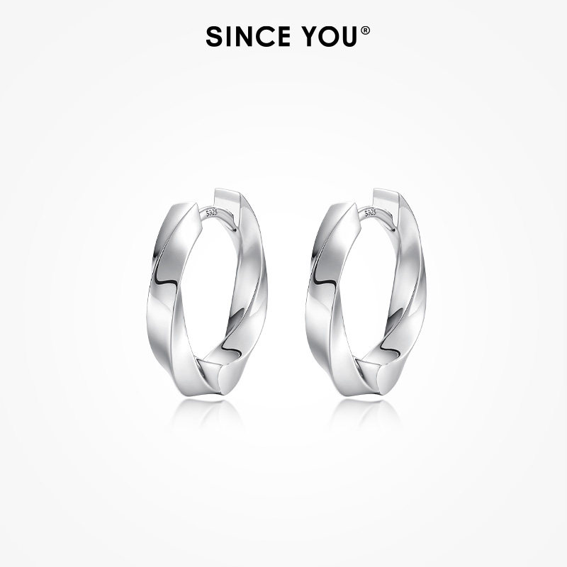 SinceYou莫比乌斯耳环男纯银