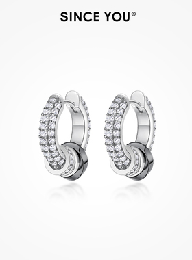 Since You星际之环耳环男士纯银轻奢高级感养耳洞耳钉潮酷耳饰女